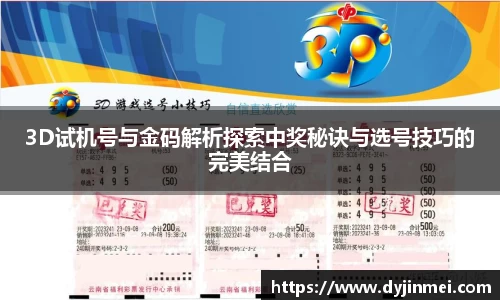 3D试机号与金码解析探索中奖秘诀与选号技巧的完美结合